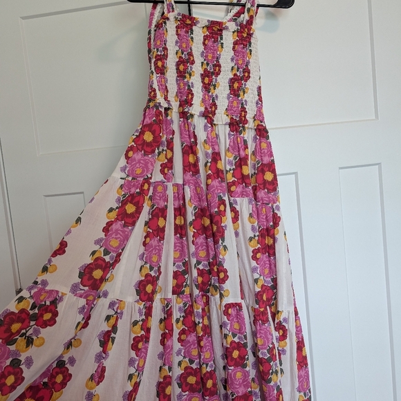 Beyond by Vera Maxi Pink Floral Dress Mia Villa Rose Small 100% Cotton - Picture 10 of 10